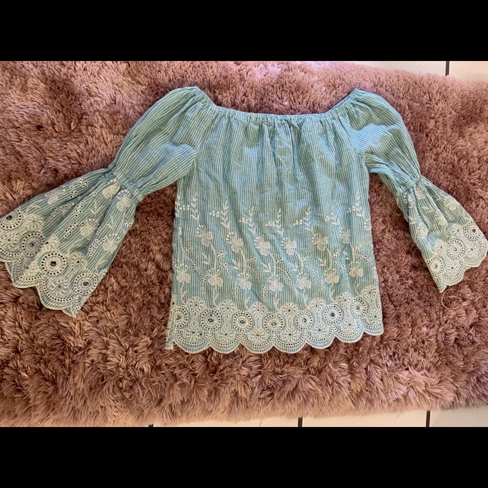 Beautiful green and white blouse